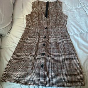 Plaid Overall Dress Size M